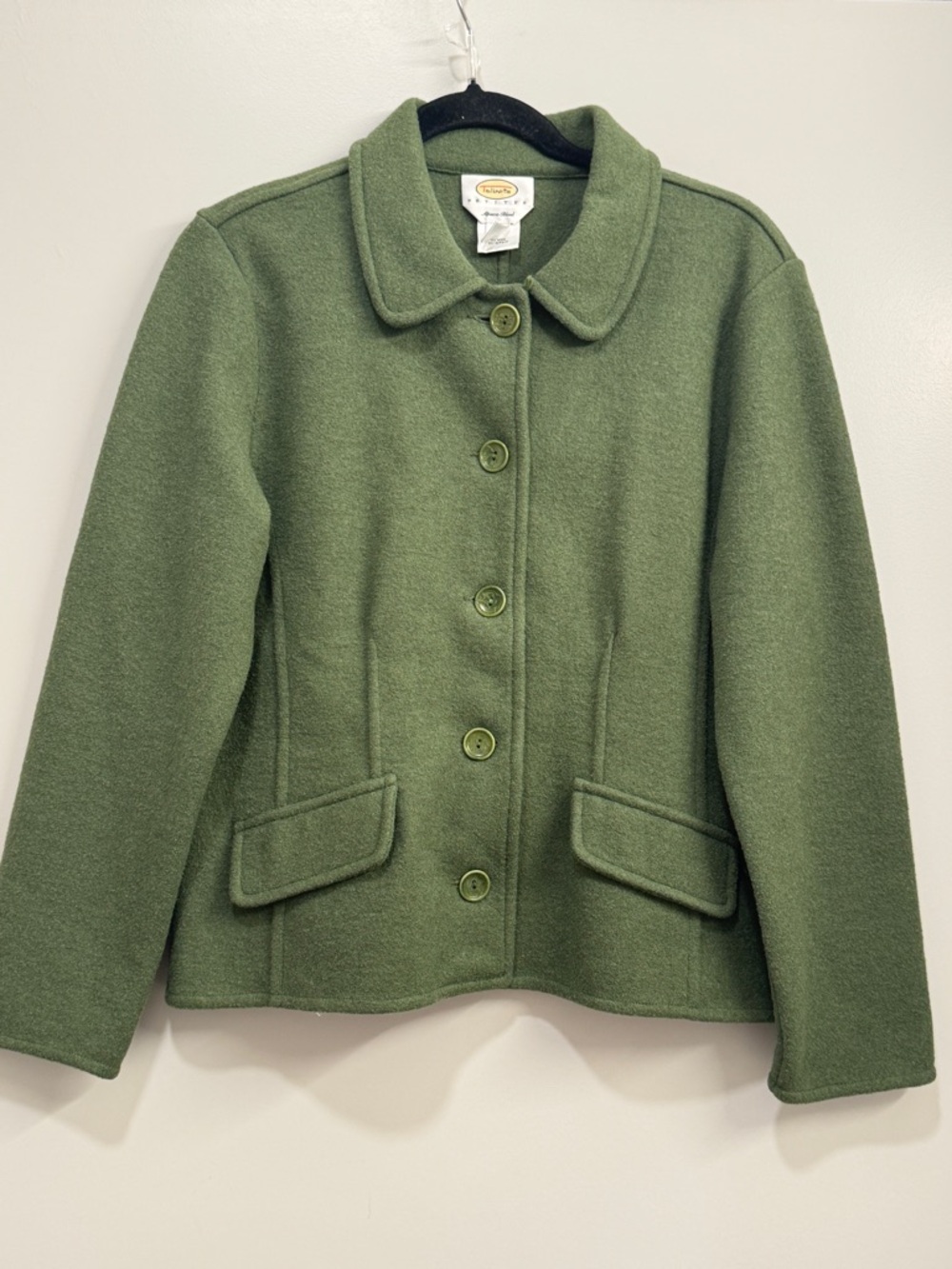 Talbots Petite Olive Wool Alpaca Blend Jacket Classic Coat